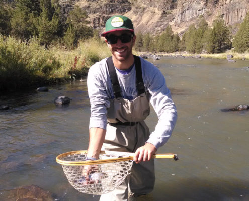 catching fish in a net